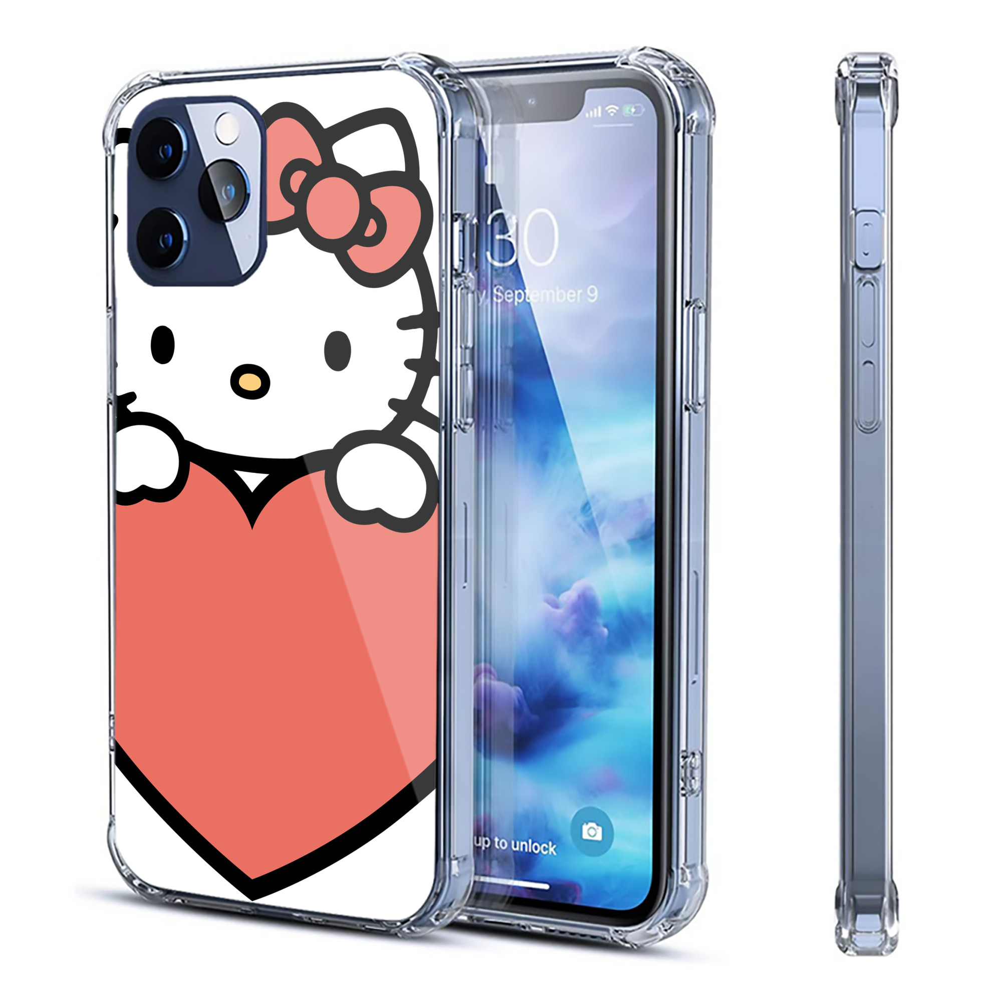（画像用） Hello Kitty ハローキティ 【iPhone 12シリーズ対応】透明スマホケース（クリアソフトケース）